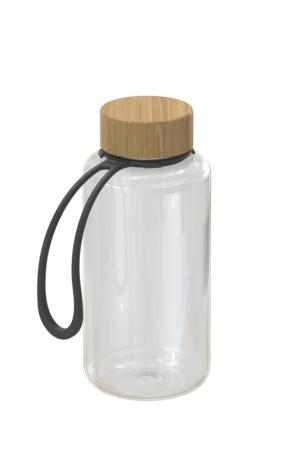 Trinkflasche "Natural" klar-transparent inkl. Strap 0,7 l