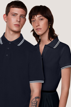 Damen-Poloshirt Twin-Stripe