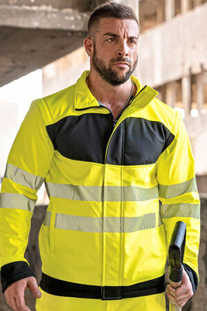 EOS Hi-Vis Workwear Softshell Jacket With Printing Area