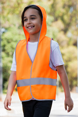 DRY KIDS Warnweste (1-tlg) Kinder Sicherheitsweste, mit Klettverschluss  Größe 122 - 134, Die DRY KIDS Hi-Viz Weste ist der perfekte Begleiter für  jeden kleinen Entdecker