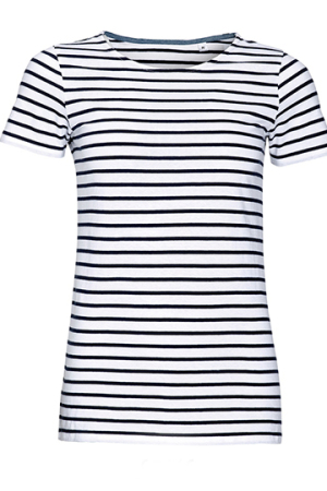 Women`s Round Neck Striped T-Shirt Miles