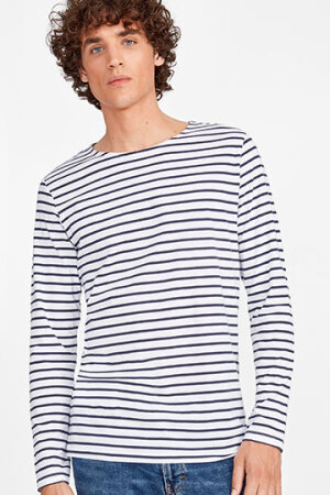 Men´s Long Sleeve Striped T-Shirt Marine