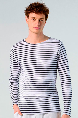 Men´s Long Sleeve Striped T-Shirt Marine