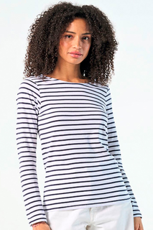 Women´s Long Sleeve Striped T-Shirt Marine