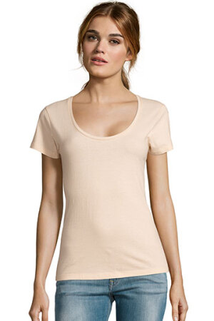Womens Low-Cut Round Neck T-Shirt Metropolitan