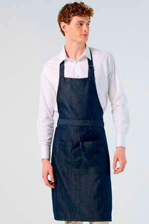 Denim Bib Apron "Grant" with Pocket