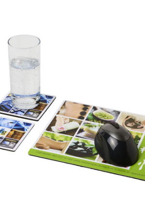 Q-Mat® Mousepad- und Untersetzer-Set 3