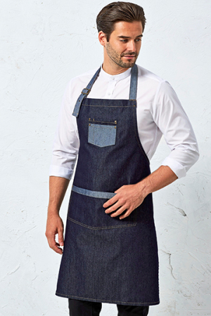 Domain Contrast Denim Bib Apron