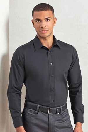 Men's Long Sleeve Fitted Poplin Shirt