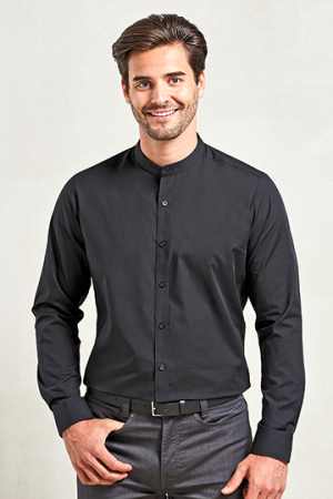 Men´s Banded Collar Grandad Long Sleeve Shirt