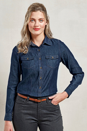 Ladies Jeans Stitch Denim Shirt
