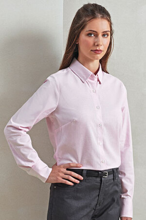 Ladies Cotton Rich Oxford Stripes Shirt