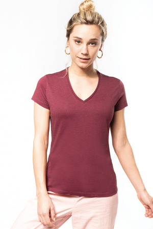 Damen-T-Shirt mit V-Ausschnitt aus Bio-Baumwolle