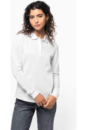 Damen Piqué-Polohemd lange Ärmel Bio180