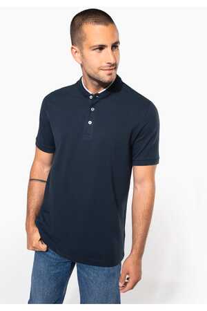 Kurzarm-Polohemd für Herren mit Maokragen