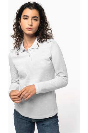 Damen Piqué Poloshirt Langarm