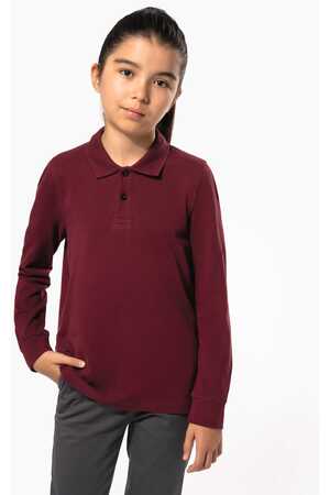 Polohemd mit langen Ärmeln für Kinder.