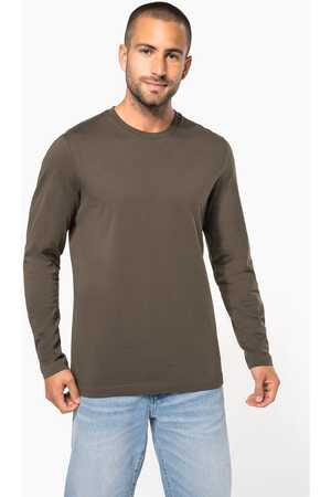 Men's long-sleeved crew neck T-shirt