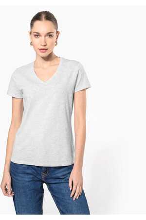 Ladies' short-sleeved V-neck T-shirt