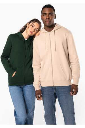 Recyceltes Unisex-Sweatshirt mit Reißverschluss und Kapuze