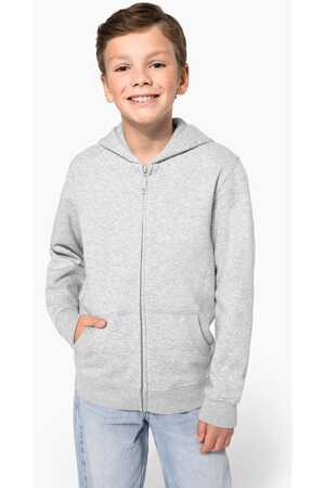 Recyceltes Kinder-Kapuzensweatshirt mit Reißverschluss