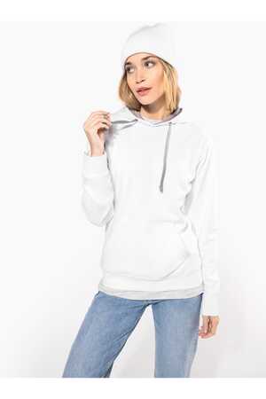DAMEN-KAPUZENSWEATSHIRT BICOLOR