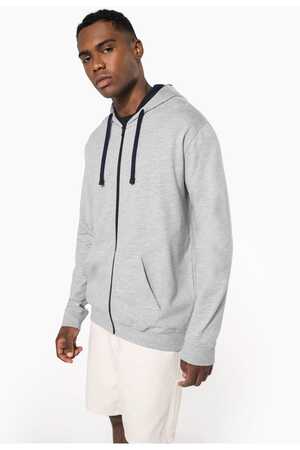 HERREN-KAPUZENSWEATSHIRT BICOLOR mit Reißverschluss