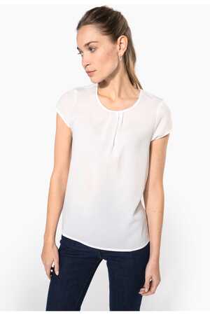 Kurzarm-Kreppbluse für Damen