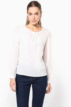Langarm-Kreppbluse für Damen