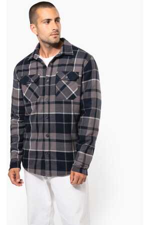 Karo-Hemdjacke mit Sherpa-Futter