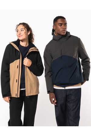 Wasserdichter 3-in-1-Unisex-Parka mit zweifarbiger Kapuze