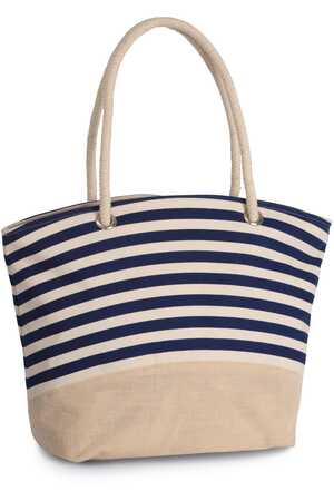 Jute-Shoppingtasche im marinen Stil