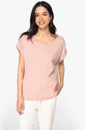 Umweltfreundliches Damen-T-Shirt mit Reversärmeln