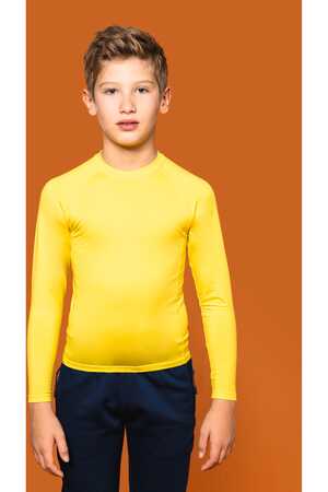 Kinder Langarm Doppelhaut T-Shirt. Schnelltrocknend