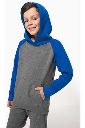 Zweifarbiges Kapuzensweatshirt für Kinder