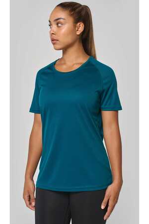 Damen-Sportshirt aus Recyclingmaterial mit Rundhalsausschnitt