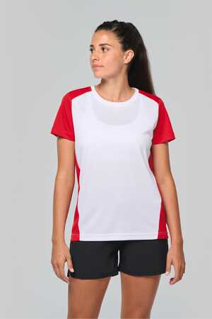 Zweifarbiges umweltfreundliches Damen-Sport-T-Shirt