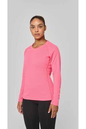 Damen Basic Sport Funktionsshirt Langarm