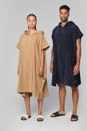 Unisex-Frottee-Poncho mit Kapuze