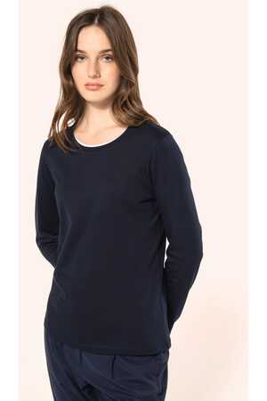 Supima® Damen-T-Shirt mit Rundhalsausschnitt und langen Ärmeln