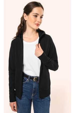 Damenjacke mit Reißverschluss und Kapuze