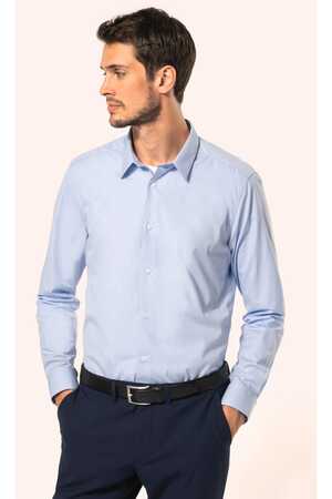 Popeline-Hemd für Herren mit langen Ärmeln