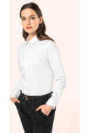 Twill-Damenhemd mit langen Ärmeln