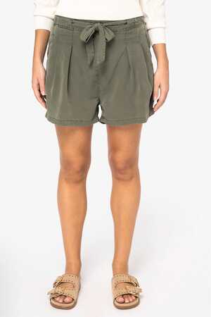 Umweltfreundliche ausgewaschene Damenshorts aus Lyocell