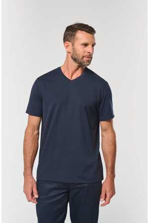 Antibakterielles, umweltfreundliches T-Shirt mit V-Ausschnitt für Herren