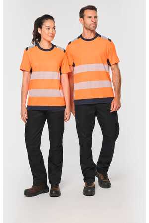 Recyceltes Sicherheits-T-Shirt mit Rundhalsausschnitt und kurzen Ärmeln