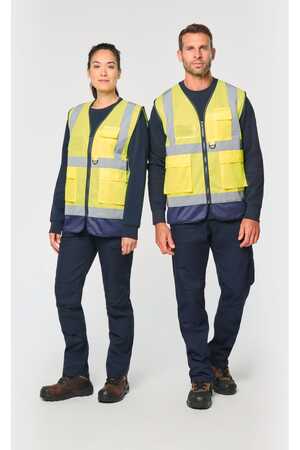 Recycelte HI-VIS SICHERHEITSWESTE mit Reißverschluss