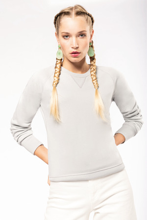 Damen Sweatshirt BIO-BAUMWOLLE Rundhalsausschnitt Raglanärmel