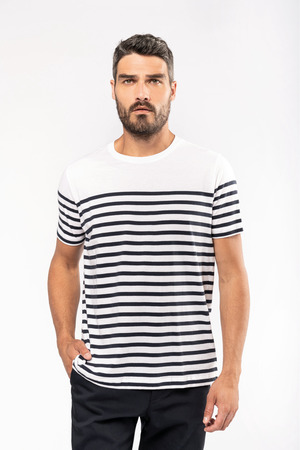 T-Shirt im Marine-Stil mit Rundhalsausschnitt Bio Herren