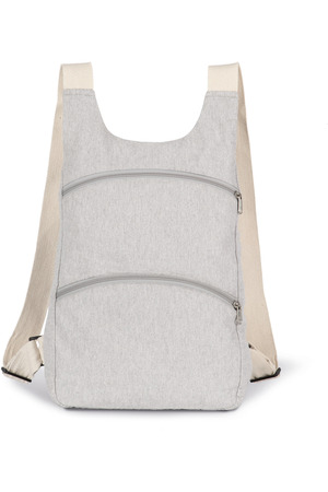 Recycelter Rucksack mit Anti-Diebstahlschutz-Tasche auf der Rück